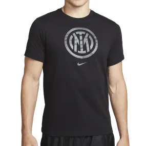 Nike Inter Milan Crest T-Shirt 23/24 (Black/Black) Timeless Comfort