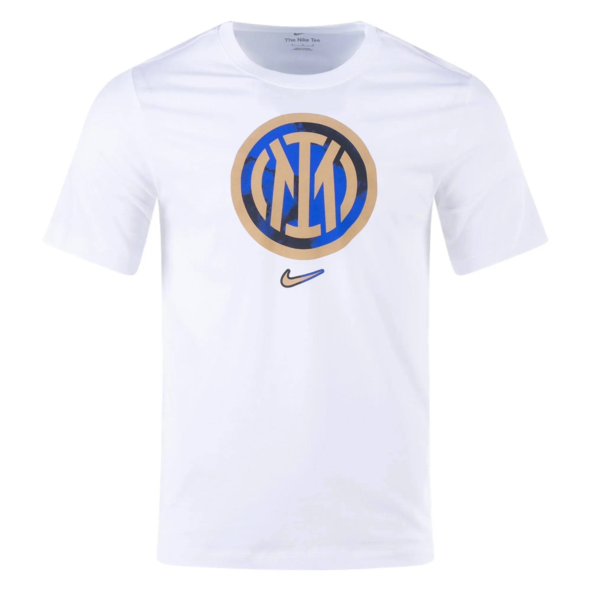 Nike Inter Milan Crest T-Shirt (White) Sporty Style Wear Tagless Neckline