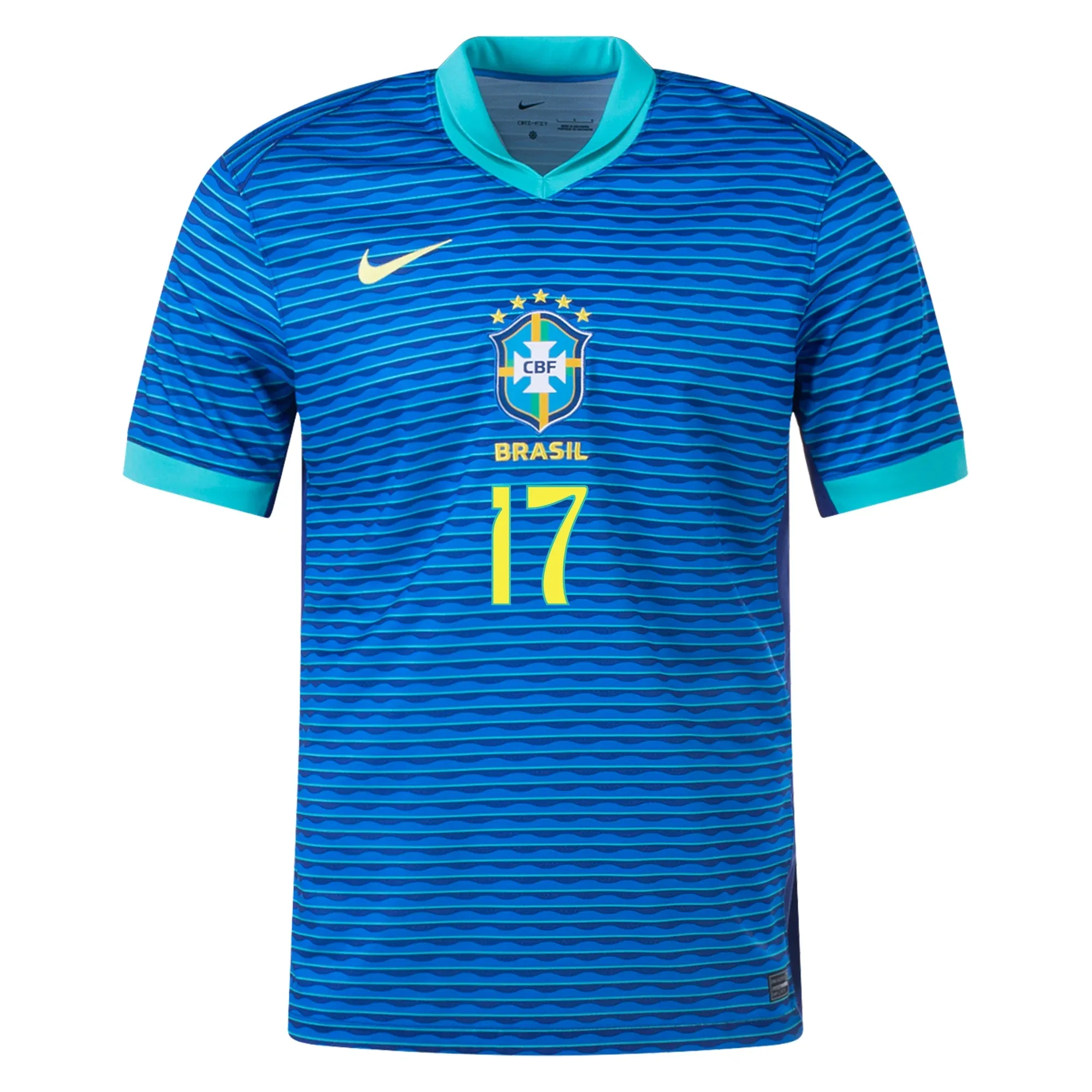 Heat Balance Moisture Wicking Fabric Nike Mens Brazil Bruno Guimar?es Away Jersey 24/25 (Soar/Dynamic Yellow)