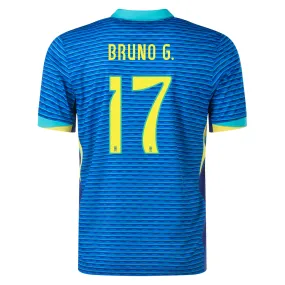 Nike Mens Brazil Bruno Guimar?es Away Jersey 24/25 (Soar/Dynamic Yellow) Variable Density Knitting