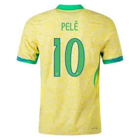 Nike Mens Brazil Pele Home Jersey 24/25 (Dynamic Yellow/Lemon Chiffon/Green Spark) Athletic Wear