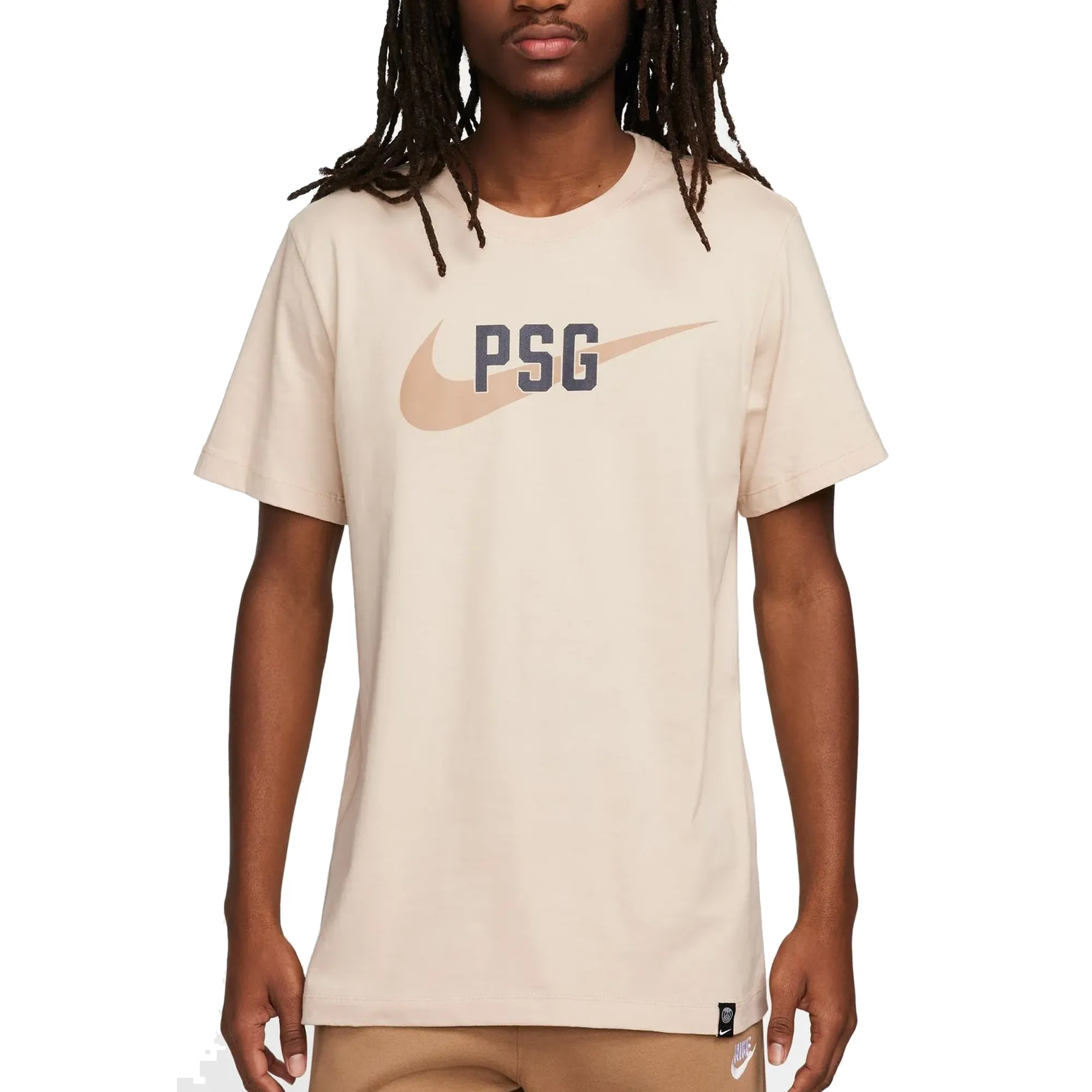 NonRestrictive Cut Nike Mens Paris Saint-Germain Swoosh T-Shirt (Sanddrift)