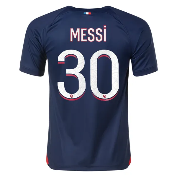Nike Paris Saint-Germain Lionel Messi Home Jersey 23/24 (Midnight Navy) Flexible Collar System Lightweight Thermal Fabric