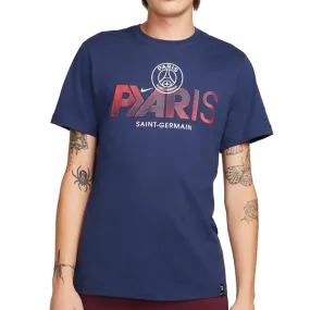 Stylish and Cozy Versatile Wearable Nike Paris Saint-Germain Swoosh T-Shirt (Midnight Navy)