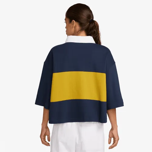 Nike "Oversize Short-Sleeve Polo" W - Midnight Navy / Dark Sulfur / White ZeroWaste Production Ergonomic Pattern