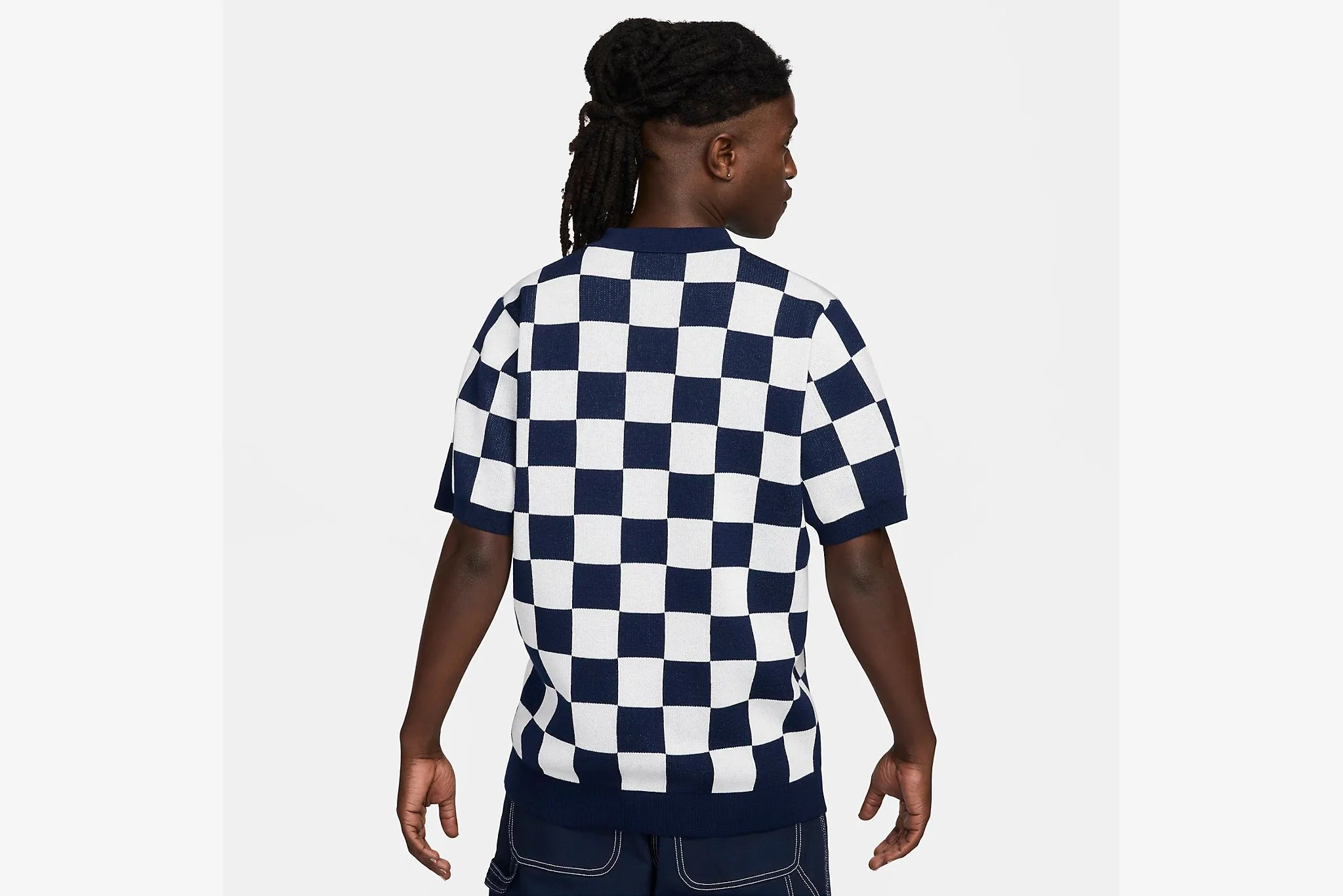 Nike "Sportswear Checkers Club Polo" M - Midnight Navy/Sail Functional Fit