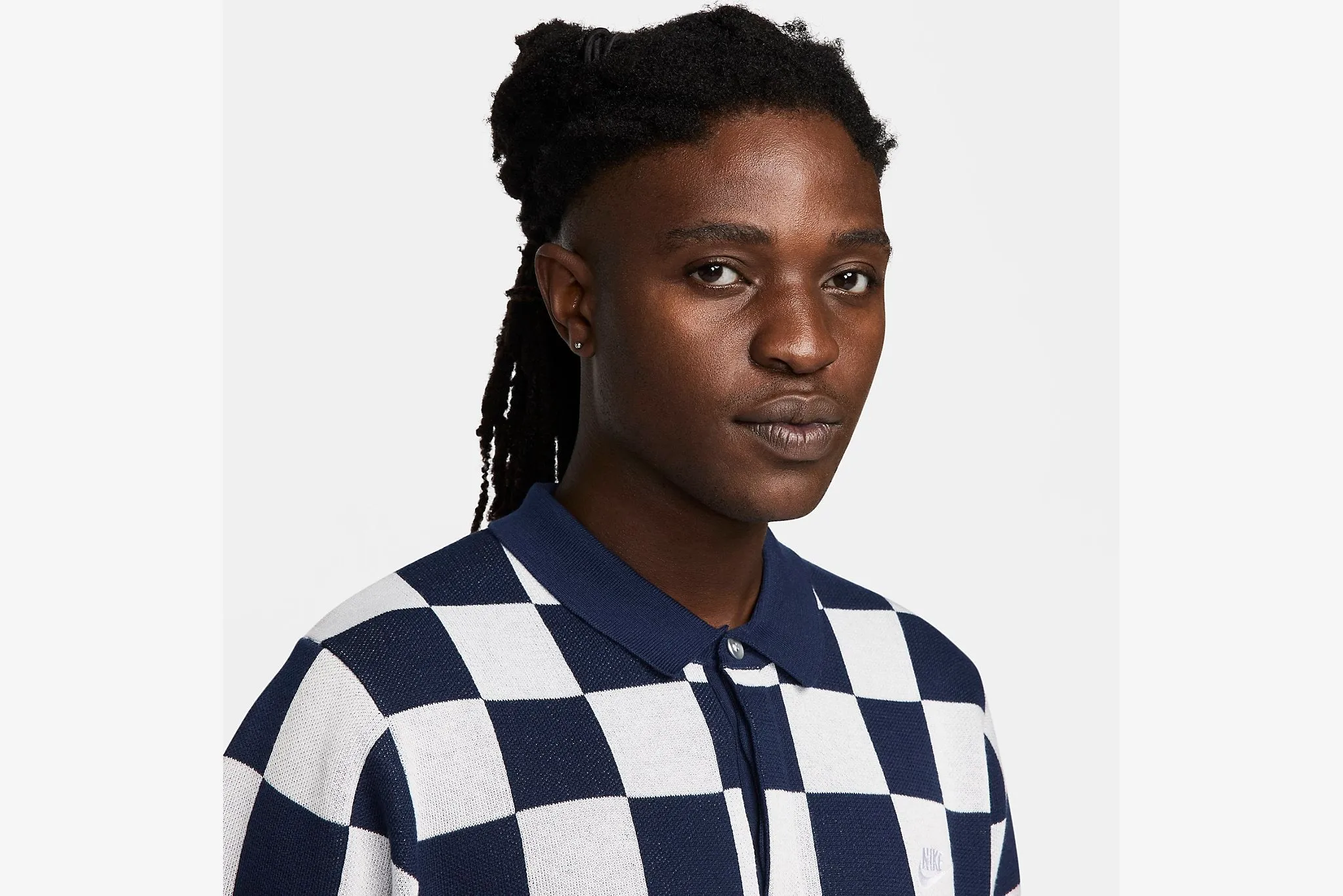 Chic Skirt Carry Ease Nike "Sportswear Checkers Club Polo" M - Midnight Navy/Sail