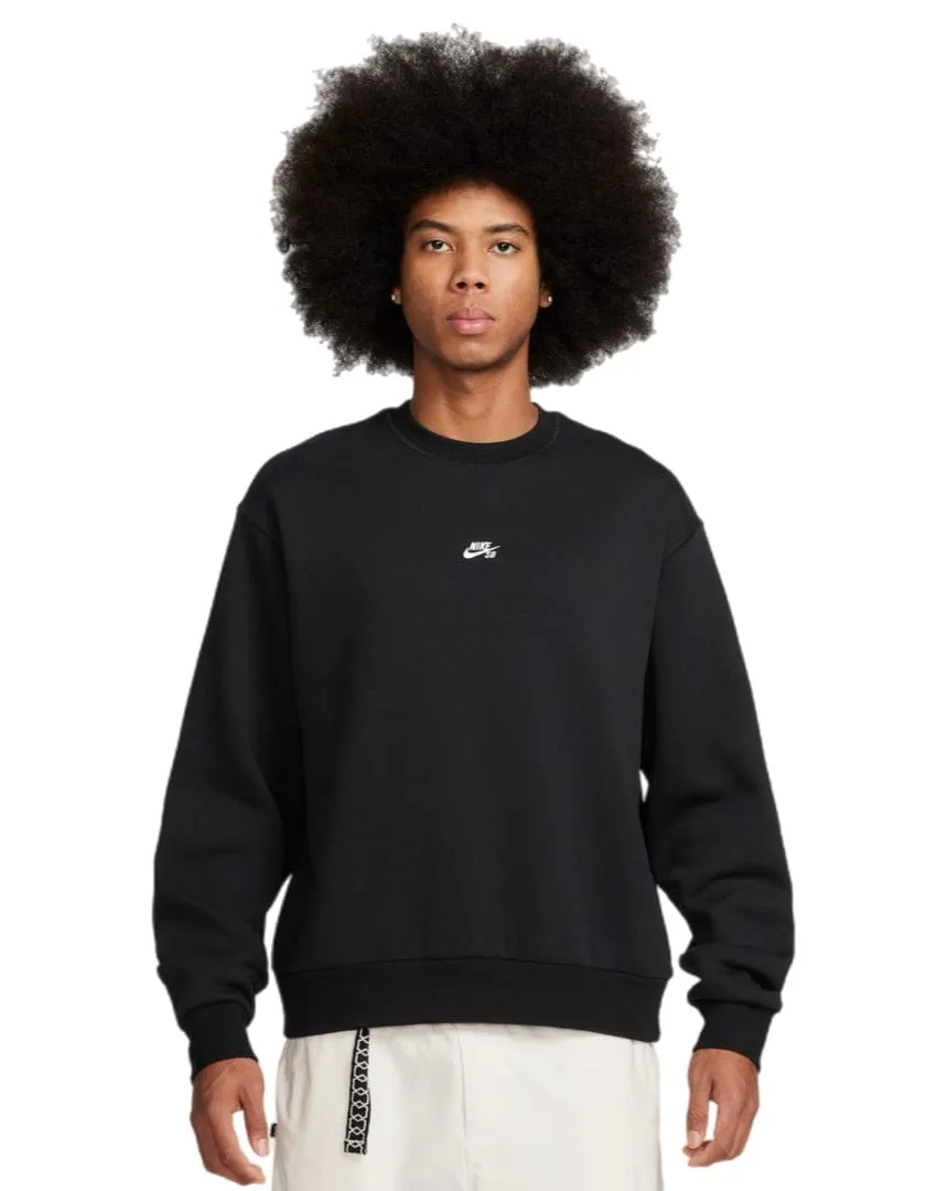 Nike SB Crew Neck Fleece Essential Logo - Black Simple Top Soft Fabric