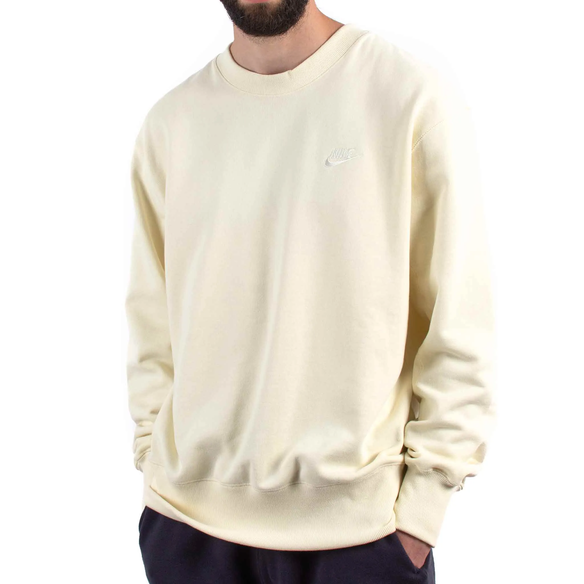 Designer Nike Sportswear Classic Fleece Crew Coconut Milk