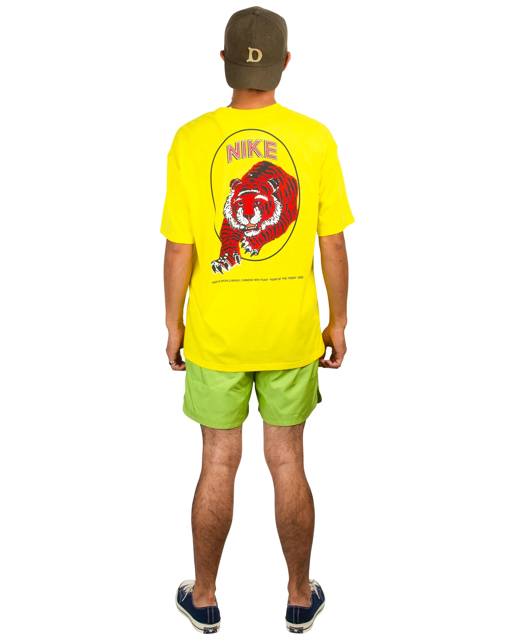 Nike Year Of The Tiger T-Shirt Midnight Optical Yellow Embroidered Details HeatResistantMaterial