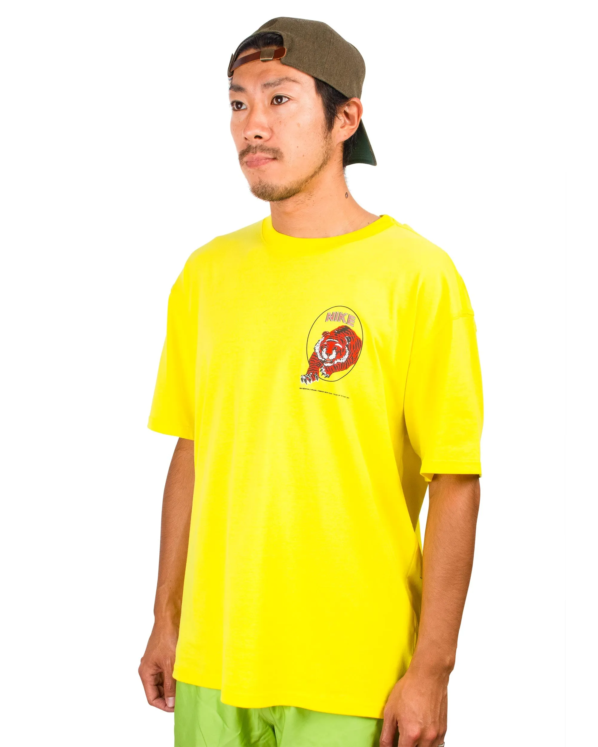 Nike Year Of The Tiger T-Shirt Midnight Optical Yellow Casual Fashion Anti Static Treatment