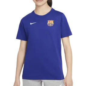 Soft and Cozy Street Comfort Nike Youth Barcelona Badge T-Shirt 24/25 (Deep Royal Blue)