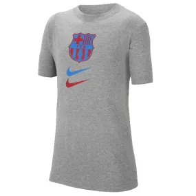 Chill Style Chilly Layer Nike Youth Barcelona Crest Swoosh T-Shirt (Dark Grey Heather)