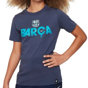 Adjustable Hem Nike Youth Barcelona T-Shirt 23/24 (Thunder Blue)
