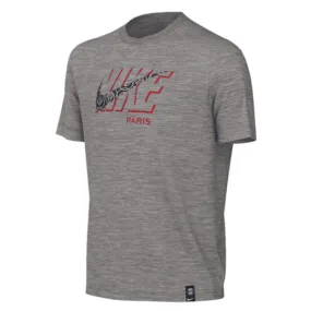 Multi Panel Design Cozy Wearable Nike Youth Paris Saint-Germain Swoosh T-Shirt (Dark Grey Heather)