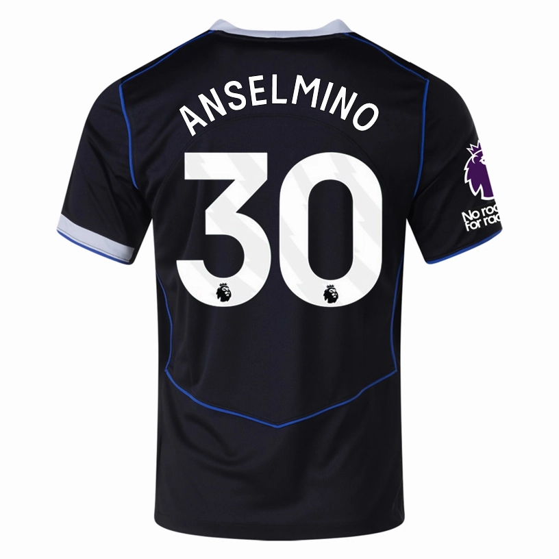 Nike Anselmino Chelsea T90 Third Jersey w/ EPL   NRFR   CWCC Patch 25/26 (Black/Silver) High Compression Knit Anti Pilling Process