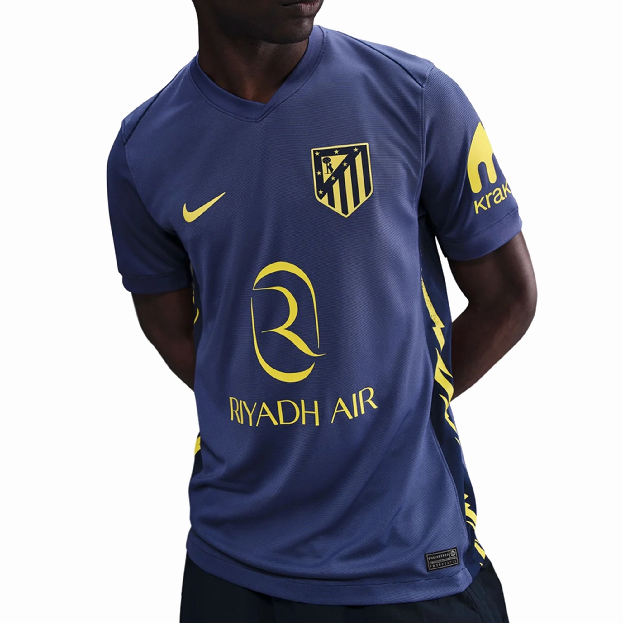 Nike Atl??tico Madrid 25/26 Away Jersey 425 (Binary Blue/Vibrant Yellow) Layered Paneling Stretchable Knit Material