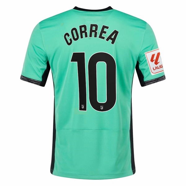 Nike Atletico Madrid ??ngel Correa Third Jersey w/ La Liga Patch 23/24 (Spring Green/Black) Reflective details