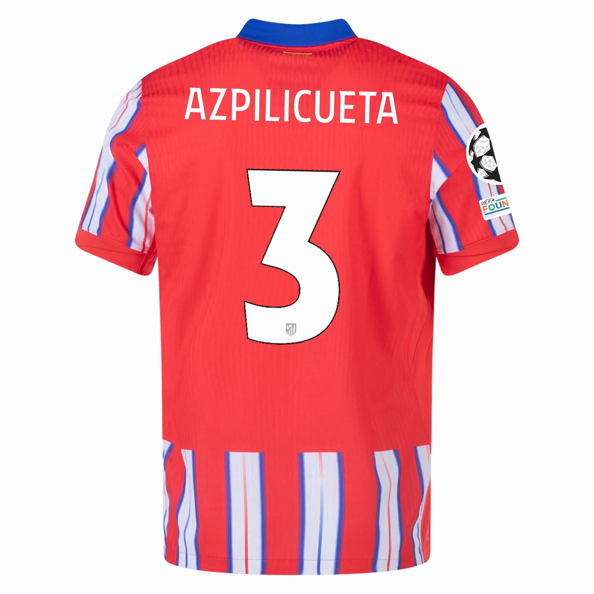 Durable Wicking Channels Nike Atletico Madrid Authentic Cesar Azpilicueta Home Jersey w/ Champions League Patches 24/25 (Hyper Royal/Light Crimson/White)
