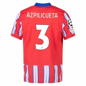 Raglan sleeves Nike Atletico Madrid Authentic Cesar Azpilicueta Home Jersey w/ Champions League Patches 24/25 (Hyper Royal/Light Crimson/White)