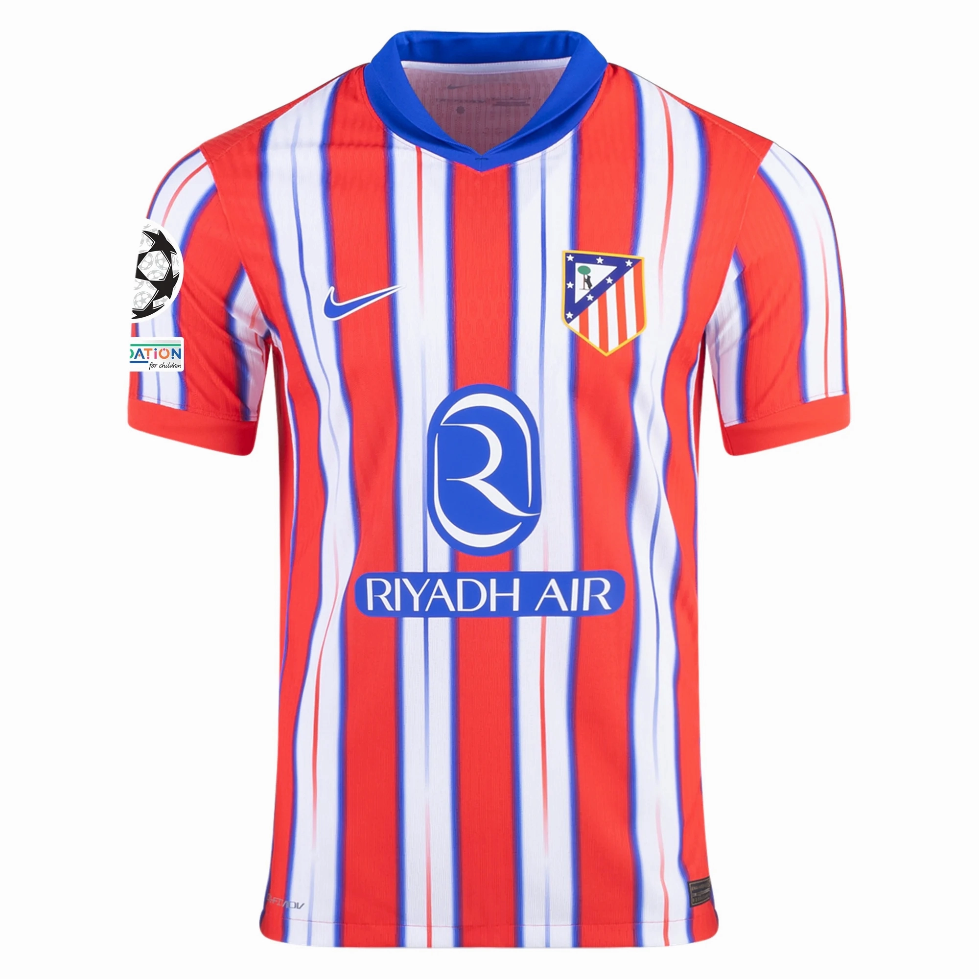 Nike Atletico Madrid Authentic Home Jersey w/ Champions League Patches 24/25 (Hyper Royal/Light Crimson/White) Chic Comfort Performance Ready
