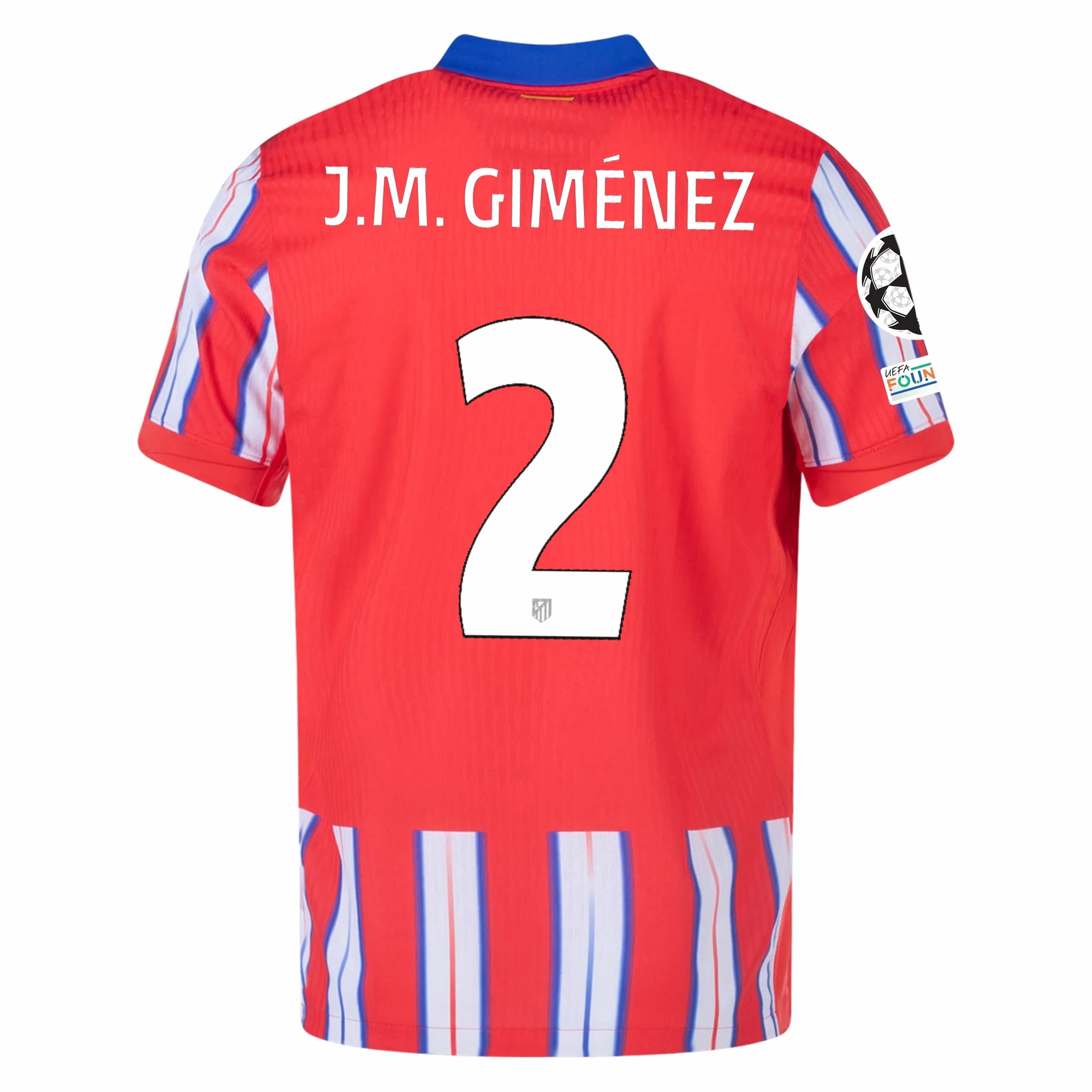 Nike Atletico Madrid Authentic Jose Maria Gim??nez Home Jersey w/ Champions League Patches 24/25 (Hyper Royal/Light Crimson/White) Versatile Fit Sporty Feel