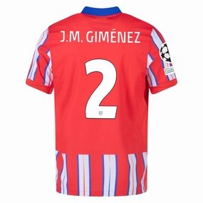 Stretch Trim Weekend League Nike Atletico Madrid Authentic Jose Maria Gim??nez Home Jersey w/ Champions League Patches 24/25 (Hyper Royal/Light Crimson/White)