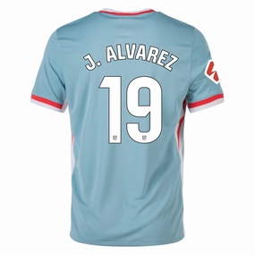 Flatlock Seam Technology Nike Atletico Madrid Juli??n Alvarez Away Jersey w/ La Liga Patch 24/25 (Cannon/Phantom/Light Crimson)