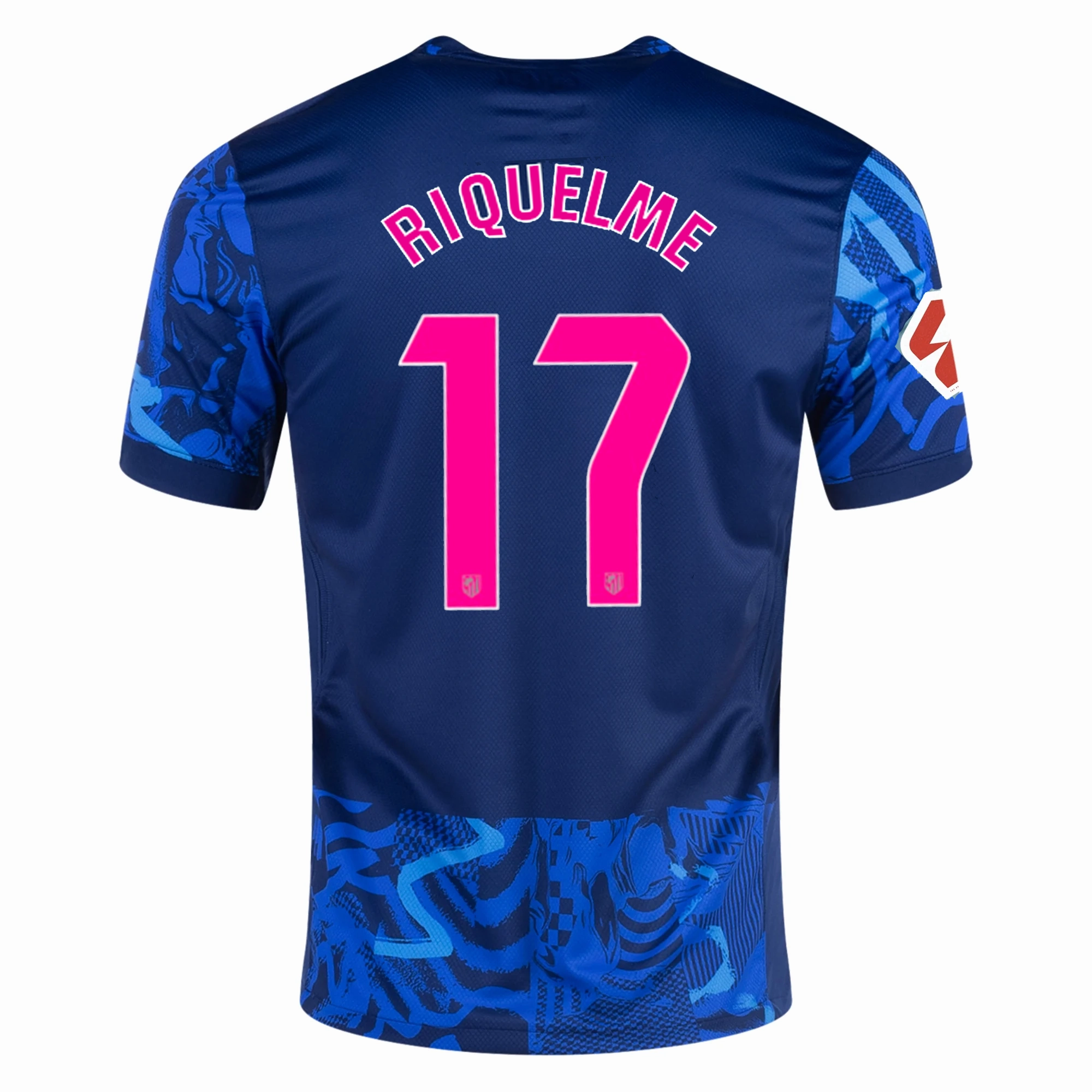 Nike Atletico Madrid Rodrigo Riquelme Third Jersey w/ La Liga Patch 24/25 (Blue Void/Pink Glow) Rush Hour Reflective Detail
