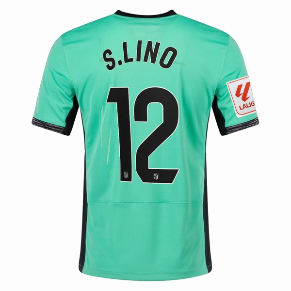 Nike Atletico Madrid Samuel Lino Third Jersey w/ La Liga Patch 23/24 (Spring Green/Black) Flatlock Seam Finish