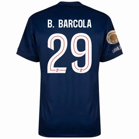 Air Flow Multipanel Construction Nike B. Barcola Men's PSG Home Jersey 25/26 w/ Ligue 1 Patch   Champions Patch (Navy/Red/White)