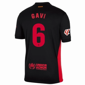 Chic Comfort Nike Barcelona Gavi Away Jersey w/ La Liga Patch 24/25 (Black/University Red/Hyper Royal)