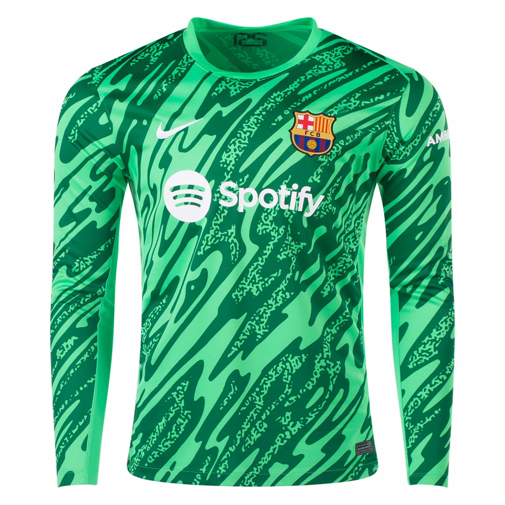 Nike Barcelona Goalkeeper Jersey 24/25 (Green Spark/Pine Green/White) Cool Fit High Compression Support