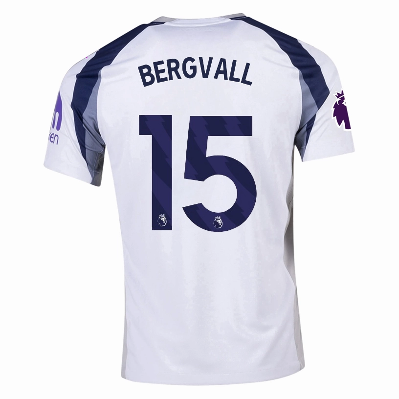 Nike Bergvall Tottenham Hotspurs Home Jersey w/ EPL   No Room For Racism Patch 25/26 (White/Iron/Binary Blue) Comfortable Layers
