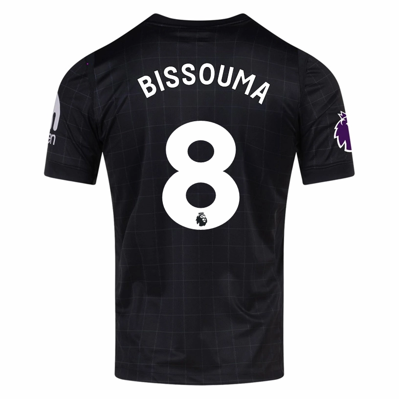 Nike Bissouma Men's Tottenham Away Jersey w/ EPL   No Room For Racism Patches 25/26 (Black/Iron) Relaxed Silhouette