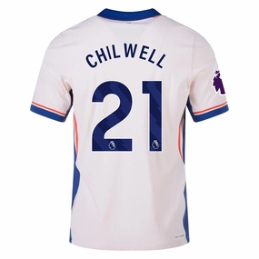 Stretch Lines Move Enhanced Nike Chelsea Authentic Ben Chilwell Away Jersey w/ EPL Patch 24/25 (Guava Ice/Rush Blue)