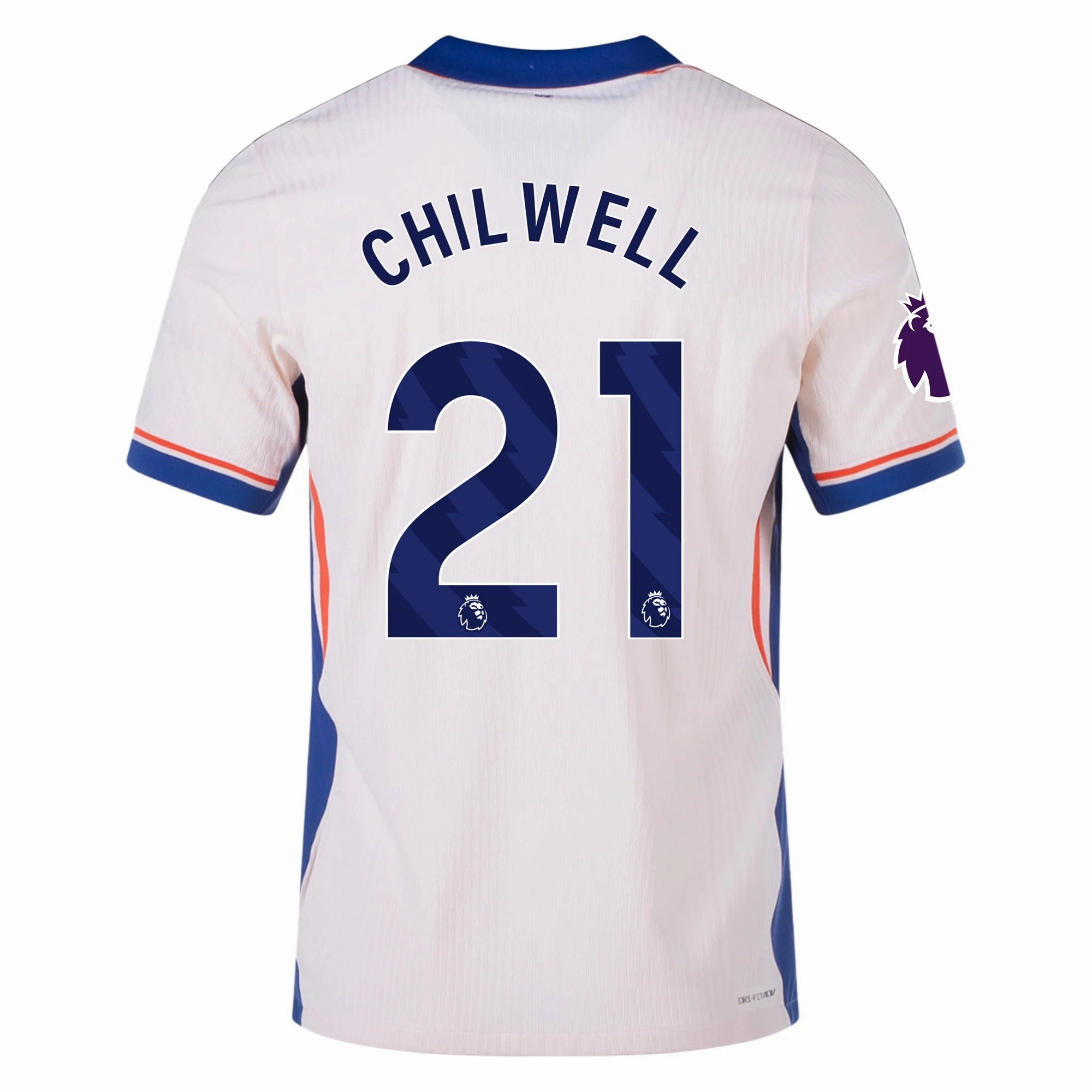 Nike Chelsea Authentic Ben Chilwell Away Jersey w/ EPL Patch 24/25 (Guava Ice/Rush Blue) Fit Tech