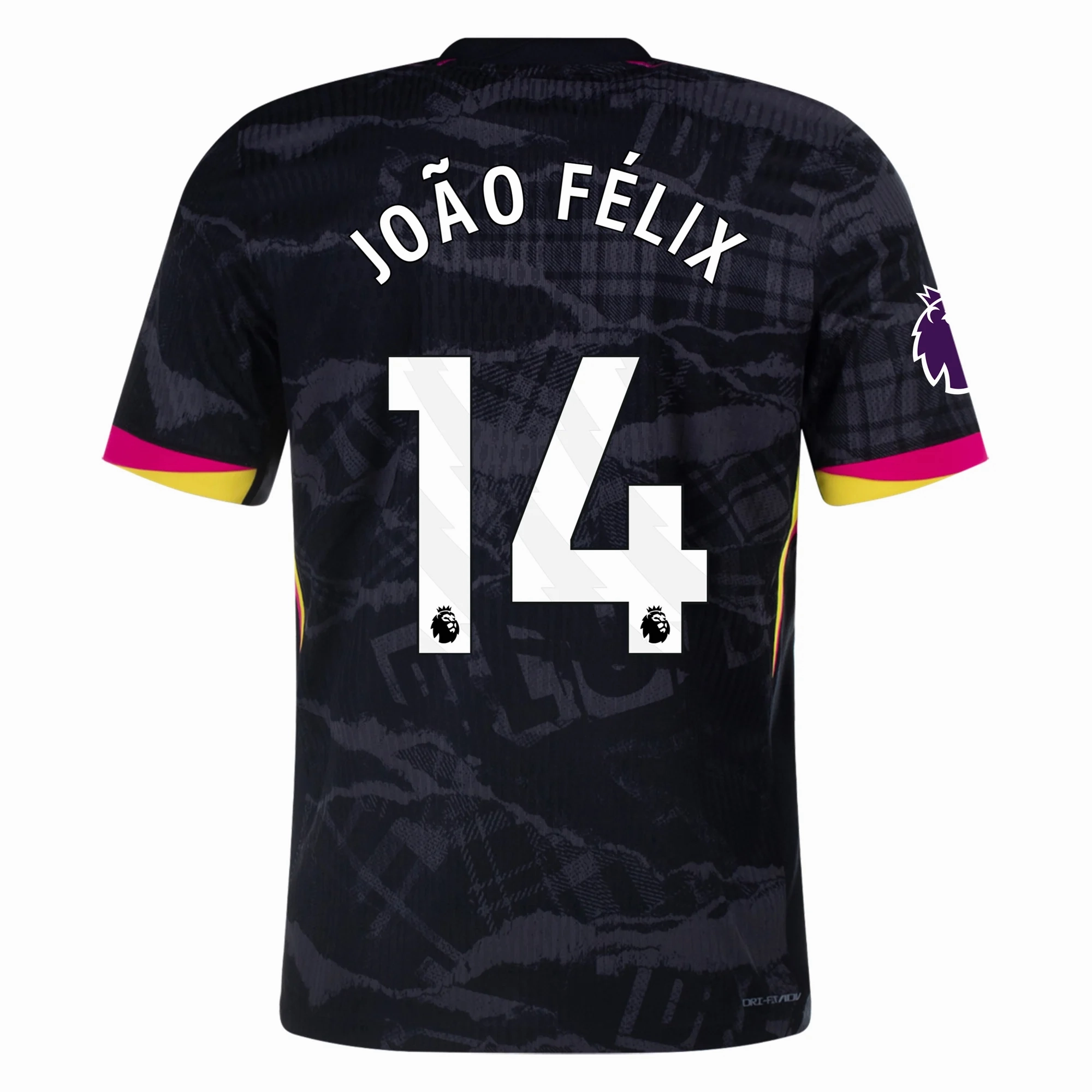 Nike Chelsea Authentic Joao Felix Third Jersey w/ EPL Patch 24/25 (Anthracite/Pink Prime) Microfiber Blend