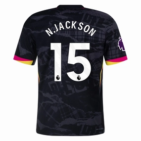 Nike Chelsea Authentic Nicholas Jackson Third Jersey w/ EPL Patch 24/25 (Anthracite/Pink Prime) Stamina Wear Fitted Look