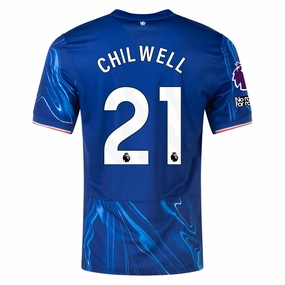 Friction Reducing Inner Layer Nike Chelsea Ben Chilwell Home Jersey w/ EPL   No Room For Racism Patches 24/25 (Rush Blue/Team Orange)
