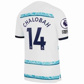 Nike Chelsea Chalobah Away Jersey w/ EPL   Club World Cup Patches 22/23 (White/College Navy) Urban Comfort Weekend Style