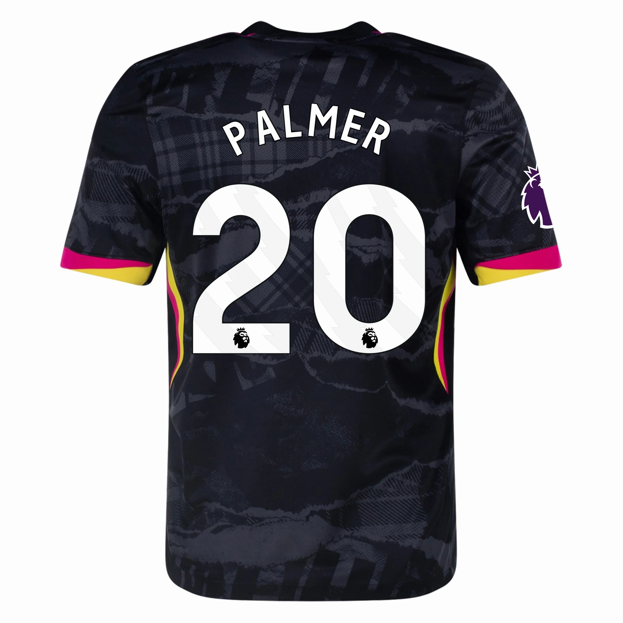 Nike Chelsea Cole Palmer Third Jersey w/ EPL Patch 24/25 (Anthracite/Pink Prime) Slim Fit Design