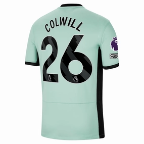 Abrasion Resistant Reinforcements Aerodynamic Cut Nike Chelsea Colwill Third Jersey w/ EPL   No Room For Racism Patches 23/24 (Mint Foam/Black)