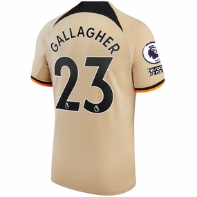 Nike Chelsea Connor Gallagher  Third Jersey w/ EPL   No Room For Racism   Club World Cup Patches 22/23 (Sesame/Black) Muscle Friendly