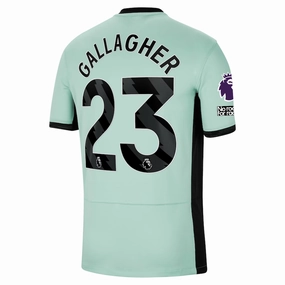 Abrasion Defensive Layer Nike Chelsea Connor Gallagher Third Jersey w/ EPL   No Room For Racism Patches 23/24 (Mint Foam/Black)