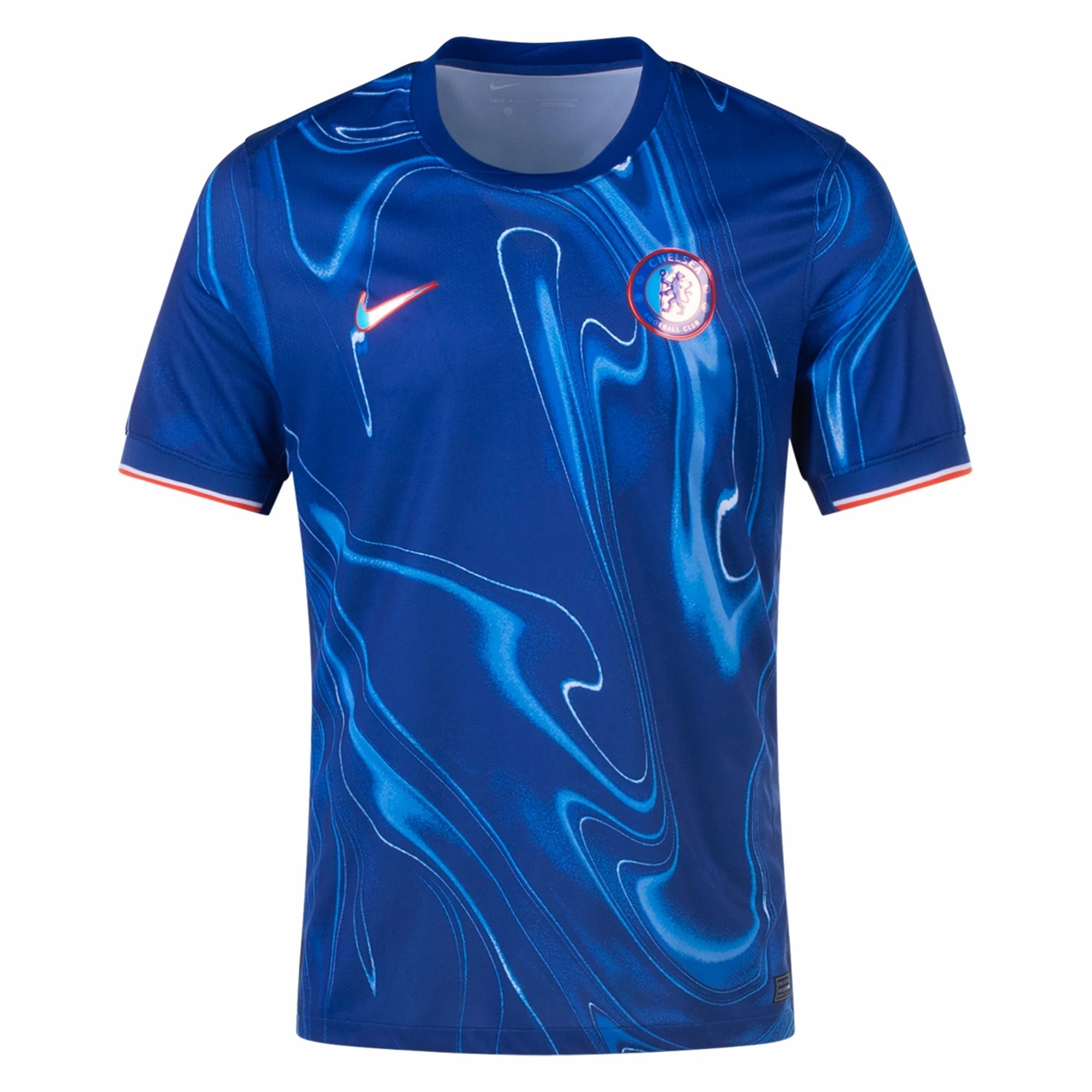 Flexible Yoke Design High Density Knit Fabric Nike Chelsea Home Jersey 24/25 (Rush Blue/Team Orange)
