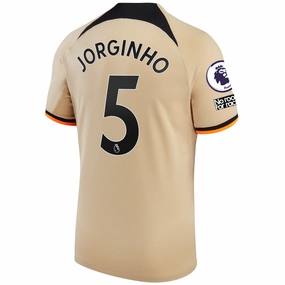 Nike Chelsea Jorginho Third Jersey w/ EPL   No Room For Racism   Club World Cup Patches 22/23 (Sesame/Black) Simple Layer