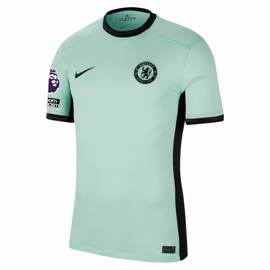 Nike Chelsea Moises Caicedo Third Jersey w/ EPL   No Room For Racism Patches 23/24 (Mint Foam/Black) Breathable Sportswear Fabric