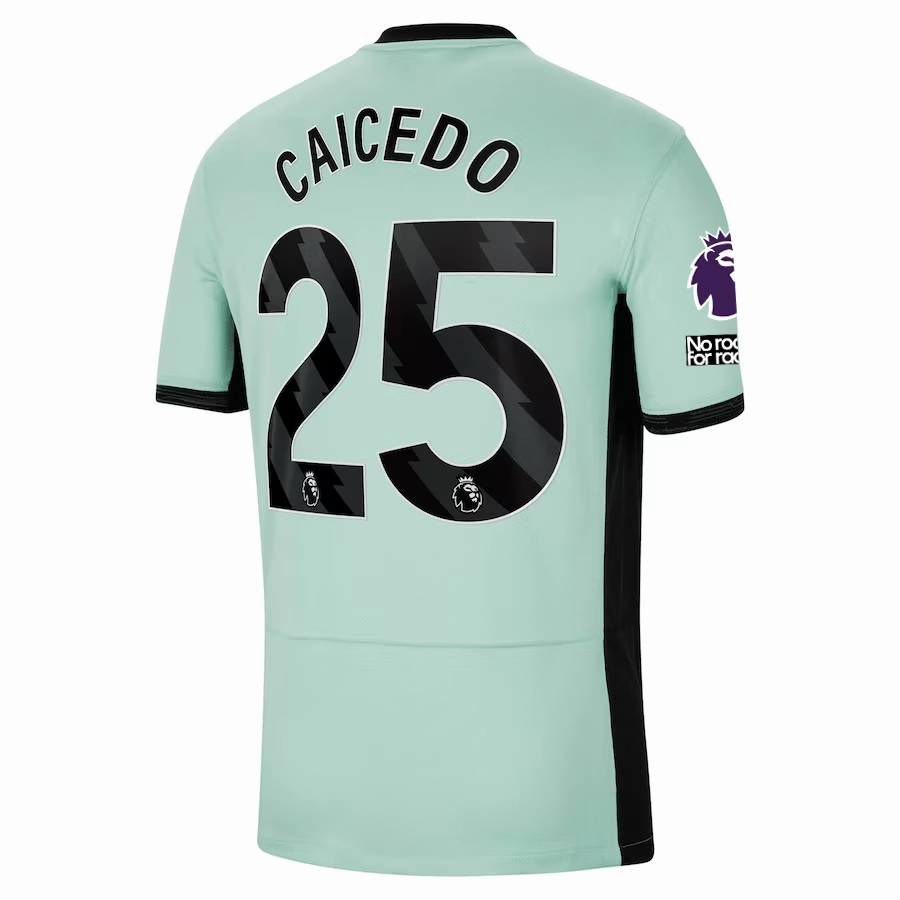 Nike Chelsea Moises Caicedo Third Jersey w/ EPL   No Room For Racism Patches 23/24 (Mint Foam/Black) Technical Build