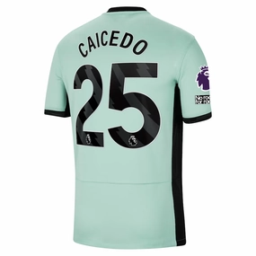 Nike Chelsea Moises Caicedo Third Jersey w/ EPL   No Room For Racism Patches 23/24 (Mint Foam/Black) Technical Build